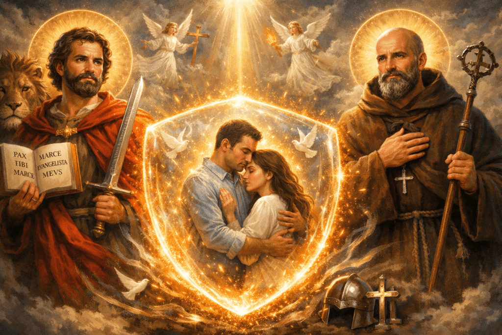São Marcos e São Manso Proteção Divina
